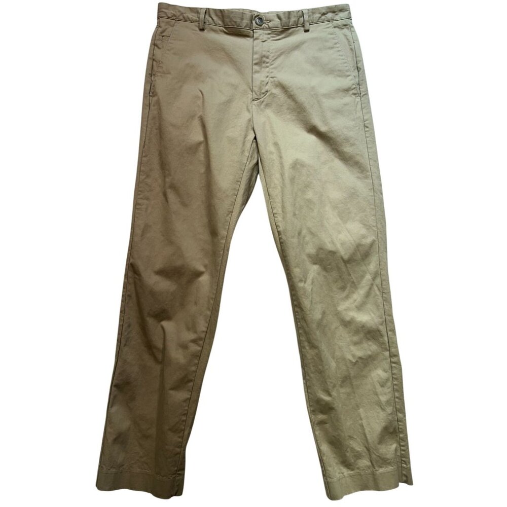 Calvin Klein Men's Cotton Chino Pants Flat Front Size 32x30 Beige Solid Pockets